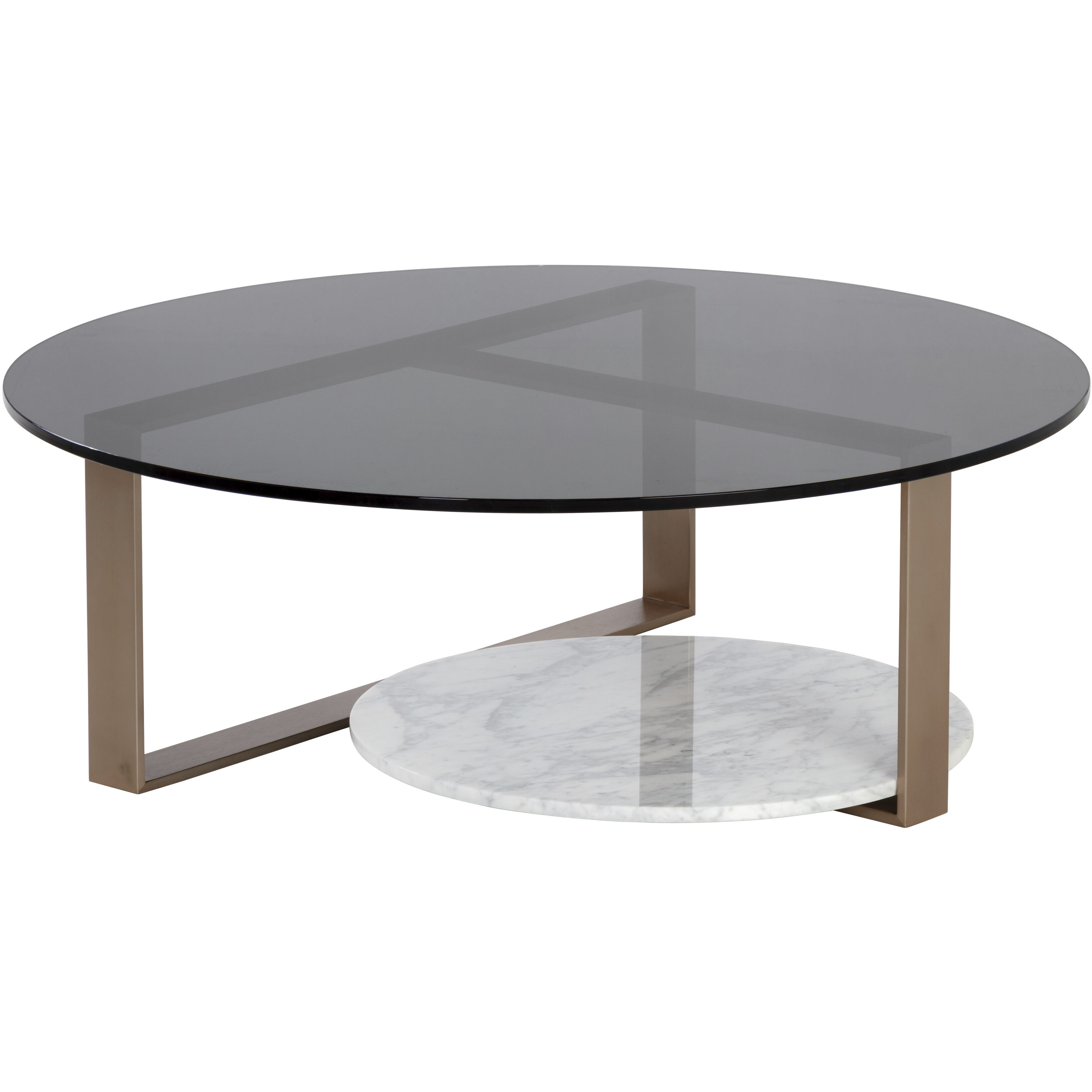 Maldini 37.5 X 13 inch Grey / Antique Brass Coffee Table